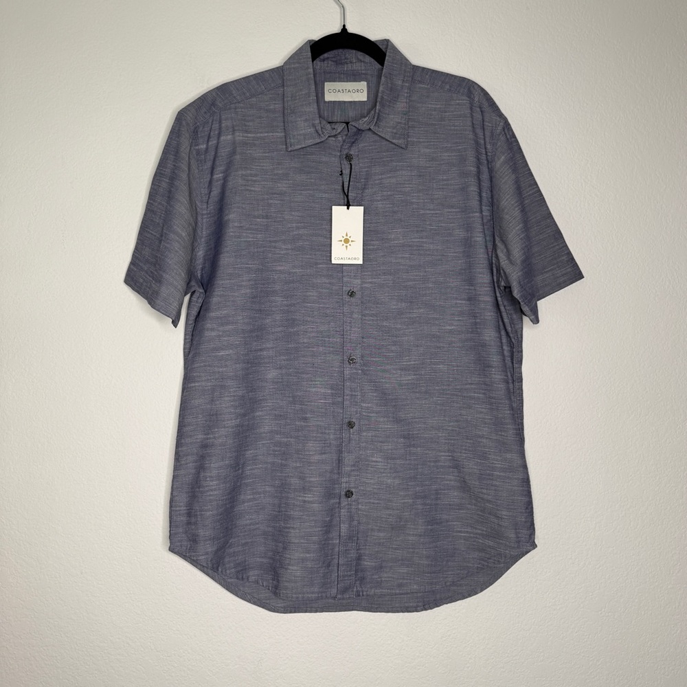 Coastaaro Men’s Button Down Shirt Bundle 3 Pack Textured Short Sleeve L NWT